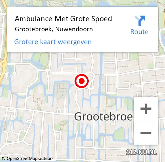 Locatie op kaart van de 112 melding: Ambulance Met Grote Spoed Naar Grootebroek, Nuwendoorn op 28 september 2021 22:12