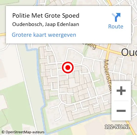 Locatie op kaart van de 112 melding: Politie Met Grote Spoed Naar Oudenbosch, Jaap Edenlaan op 28 september 2021 23:22