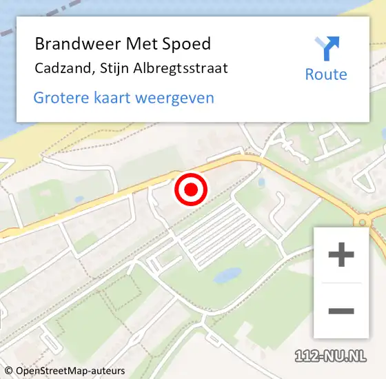 Locatie op kaart van de 112 melding: Brandweer Met Spoed Naar Cadzand, Stijn Albregtsstraat op 29 september 2021 05:00