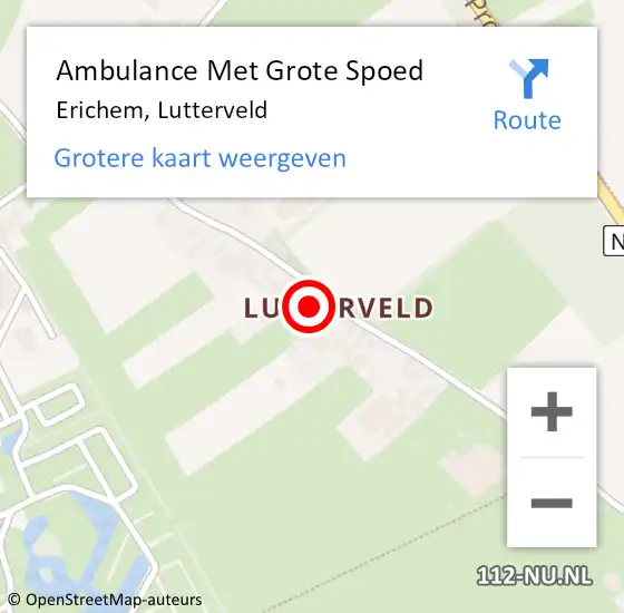 Locatie op kaart van de 112 melding: Ambulance Met Grote Spoed Naar Erichem, Lutterveld op 29 september 2021 06:10