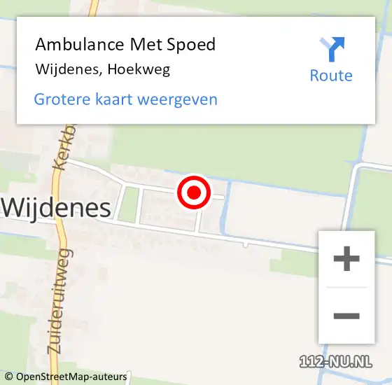 Locatie op kaart van de 112 melding: Ambulance Met Spoed Naar Wijdenes, Hoekweg op 29 september 2021 06:47