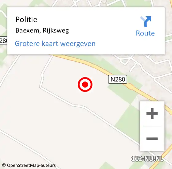 Locatie op kaart van de 112 melding: Politie Baexem, Rijksweg op 29 september 2021 08:09