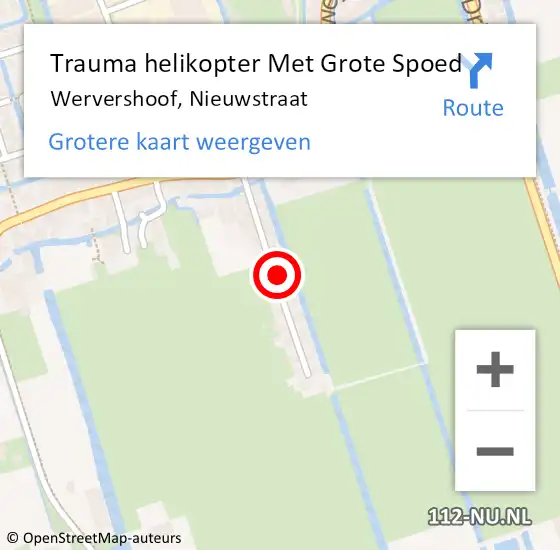 Locatie op kaart van de 112 melding: Trauma helikopter Met Grote Spoed Naar Wervershoof, Nieuwstraat op 29 september 2021 08:57