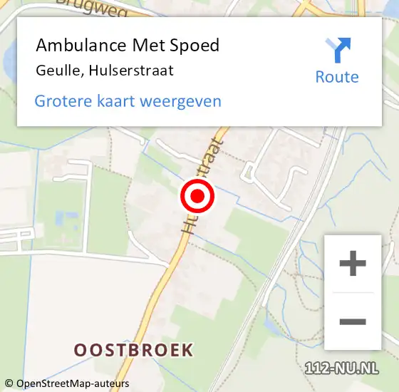 Locatie op kaart van de 112 melding: Ambulance Met Spoed Naar Geulle, Hulserstraat op 24 juni 2014 12:43