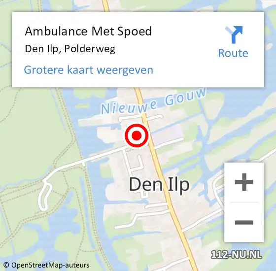 Locatie op kaart van de 112 melding: Ambulance Met Spoed Naar Den Ilp, Polderweg op 29 september 2021 10:00