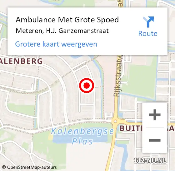 Locatie op kaart van de 112 melding: Ambulance Met Grote Spoed Naar Meteren, H.J. Ganzemanstraat op 29 september 2021 10:04