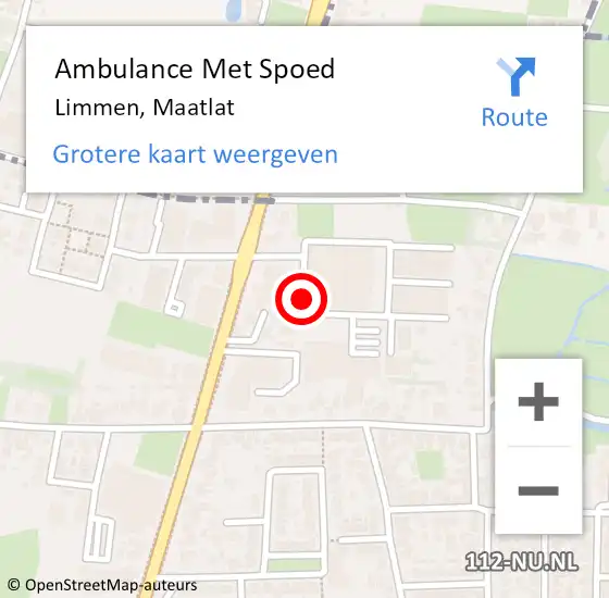 Locatie op kaart van de 112 melding: Ambulance Met Spoed Naar Limmen, Maatlat op 29 september 2021 10:26