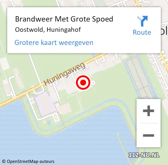 Locatie op kaart van de 112 melding: Brandweer Met Grote Spoed Naar Oostwold, Huningahof op 29 september 2021 10:31