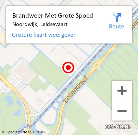 Locatie op kaart van de 112 melding: Brandweer Met Grote Spoed Naar Noordwijk, Leidsevaart op 29 september 2021 11:05