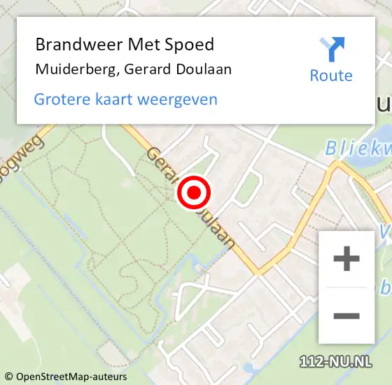 Locatie op kaart van de 112 melding: Brandweer Met Spoed Naar Muiderberg, Gerard Doulaan op 29 september 2021 11:10