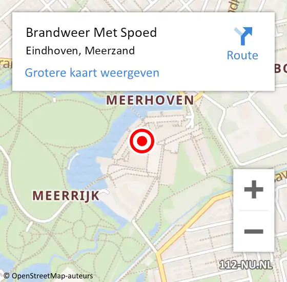 Locatie op kaart van de 112 melding: Brandweer Met Spoed Naar Eindhoven, Meerzand op 29 september 2021 11:33