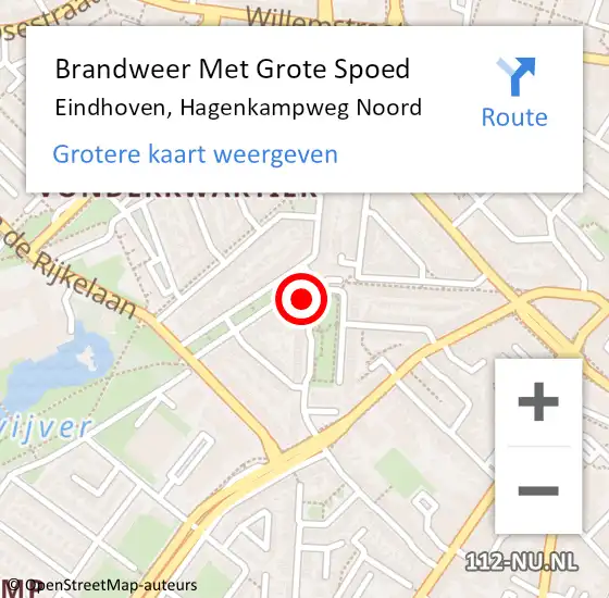 Locatie op kaart van de 112 melding: Brandweer Met Grote Spoed Naar Eindhoven, Hagenkampweg Noord op 29 september 2021 12:16