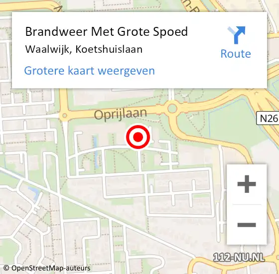 Locatie op kaart van de 112 melding: Brandweer Met Grote Spoed Naar Waalwijk, Koetshuislaan op 29 september 2021 12:29