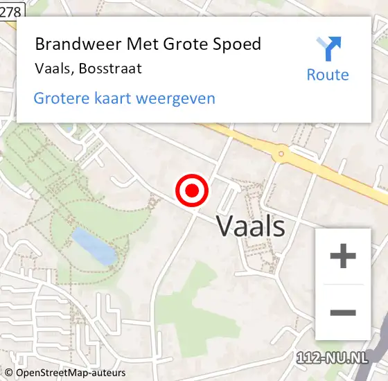 Locatie op kaart van de 112 melding: Brandweer Met Grote Spoed Naar Vaals, Bosstraat op 29 september 2021 12:43