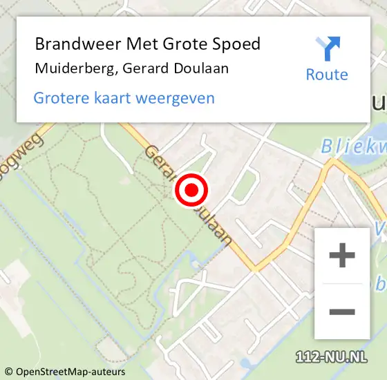 Locatie op kaart van de 112 melding: Brandweer Met Grote Spoed Naar Muiderberg, Gerard Doulaan op 29 september 2021 12:56