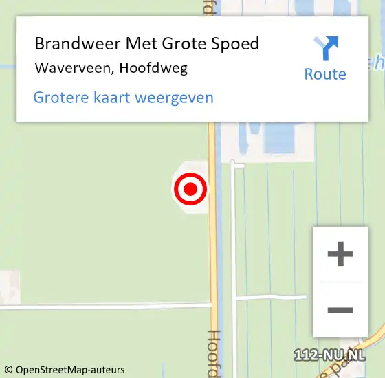 Locatie op kaart van de 112 melding: Brandweer Met Grote Spoed Naar Waverveen, Hoofdweg op 24 juni 2014 13:09