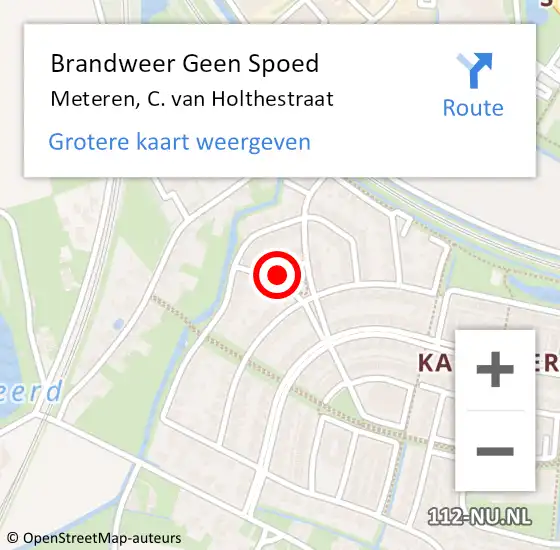 Locatie op kaart van de 112 melding: Brandweer Geen Spoed Naar Meteren, C. van Holthestraat op 29 september 2021 14:12