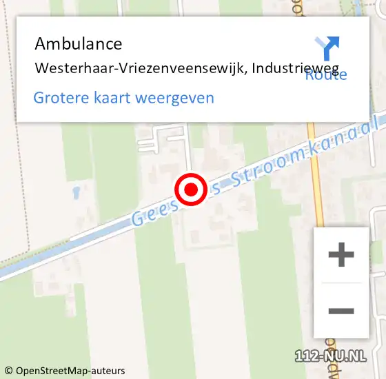 Locatie op kaart van de 112 melding: Ambulance Westerhaar-Vriezenveensewijk, Industrieweg op 24 juni 2014 13:13
