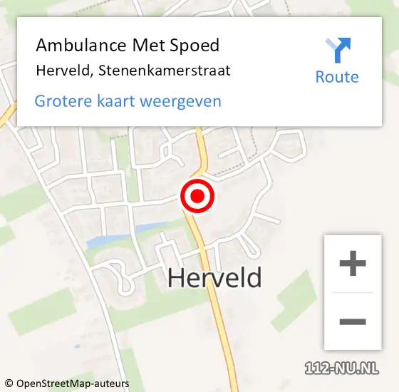 Locatie op kaart van de 112 melding: Ambulance Met Spoed Naar Herveld, Stenenkamerstraat op 29 september 2021 14:54