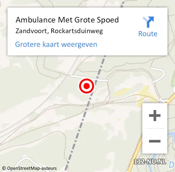 Locatie op kaart van de 112 melding: Ambulance Met Grote Spoed Naar Zandvoort, Rockartsduinweg op 29 september 2021 15:58