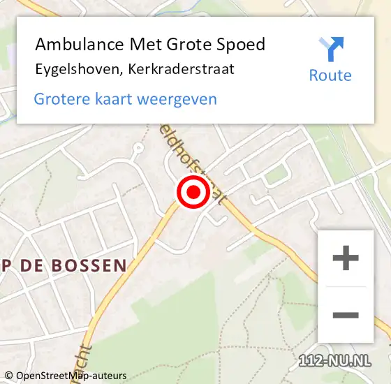 Locatie op kaart van de 112 melding: Ambulance Met Grote Spoed Naar Eygelshoven, Kerkraderstraat op 24 juni 2014 13:31