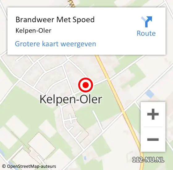 Locatie op kaart van de 112 melding: Brandweer Met Spoed Naar Kelpen-Oler op 29 september 2021 18:07