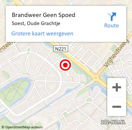 Locatie op kaart van de 112 melding: Brandweer Geen Spoed Naar Soest, Oude Grachtje op 29 september 2021 19:45
