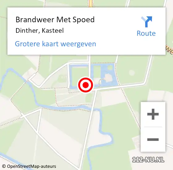 Locatie op kaart van de 112 melding: Brandweer Met Spoed Naar Dinther, Kasteel op 29 september 2021 21:09