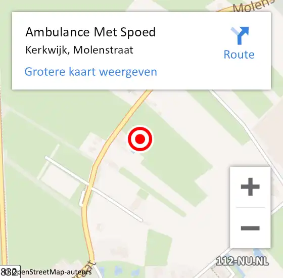 Locatie op kaart van de 112 melding: Ambulance Met Spoed Naar Kerkwijk, Molenstraat op 29 september 2021 21:10