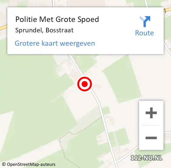 Locatie op kaart van de 112 melding: Politie Met Grote Spoed Naar Sprundel, Bosstraat op 29 september 2021 22:41