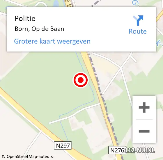 Locatie op kaart van de 112 melding: Politie Born, Op de Baan op 29 september 2021 23:32