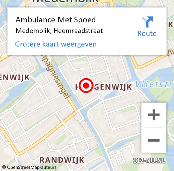 Locatie op kaart van de 112 melding: Ambulance Met Spoed Naar Medemblik, Heemraadstraat op 30 september 2021 00:09