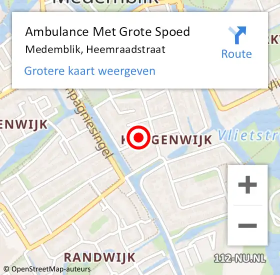 Locatie op kaart van de 112 melding: Ambulance Met Grote Spoed Naar Medemblik, Heemraadstraat op 30 september 2021 00:12