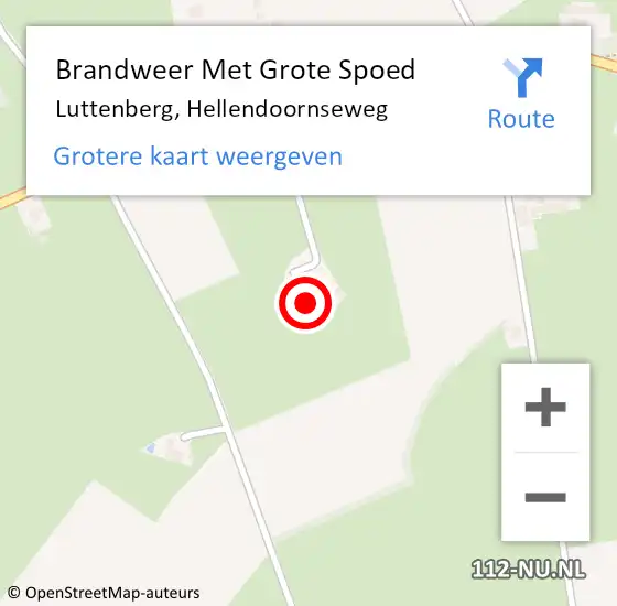 Locatie op kaart van de 112 melding: Brandweer Met Grote Spoed Naar Luttenberg, Hellendoornseweg op 30 september 2021 00:19