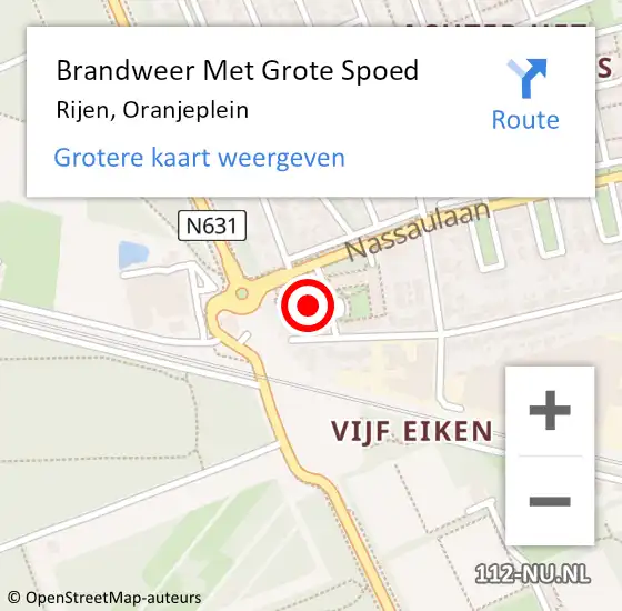 Locatie op kaart van de 112 melding: Brandweer Met Grote Spoed Naar Rijen, Oranjeplein op 30 september 2021 01:41