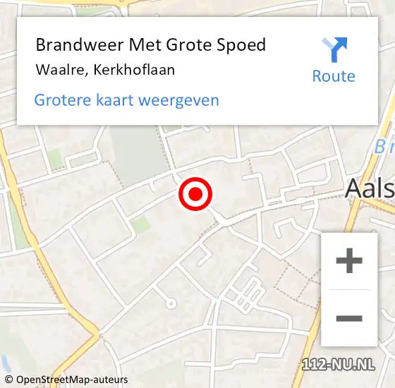 Locatie op kaart van de 112 melding: Brandweer Met Grote Spoed Naar Waalre, Kerkhoflaan op 30 september 2021 02:26