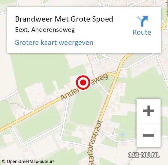 Locatie op kaart van de 112 melding: Brandweer Met Grote Spoed Naar Eext, Anderenseweg op 30 september 2021 04:09