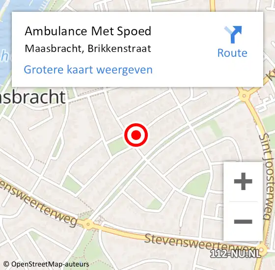 Locatie op kaart van de 112 melding: Ambulance Met Spoed Naar Maasbracht, Brikkenstraat op 24 juni 2014 14:04