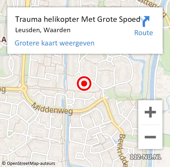 Locatie op kaart van de 112 melding: Trauma helikopter Met Grote Spoed Naar Leusden, Waarden op 30 september 2021 07:23