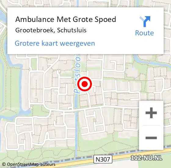 Locatie op kaart van de 112 melding: Ambulance Met Grote Spoed Naar Grootebroek, Schutsluis op 30 september 2021 07:39