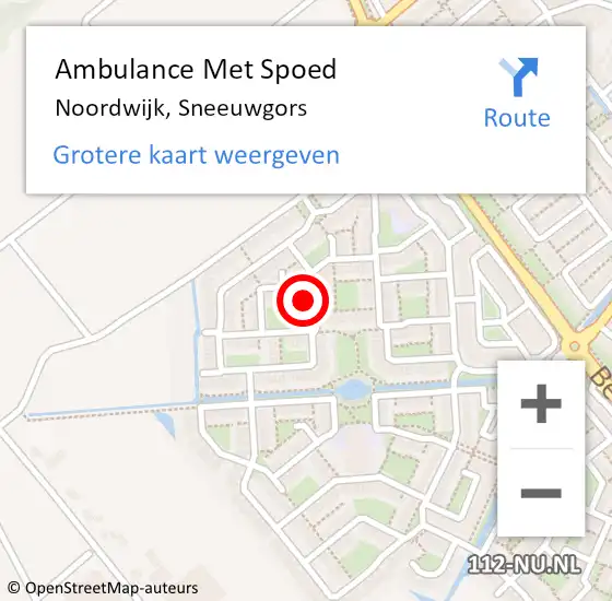 Locatie op kaart van de 112 melding: Ambulance Met Spoed Naar Noordwijk, Sneeuwgors op 30 september 2021 07:41