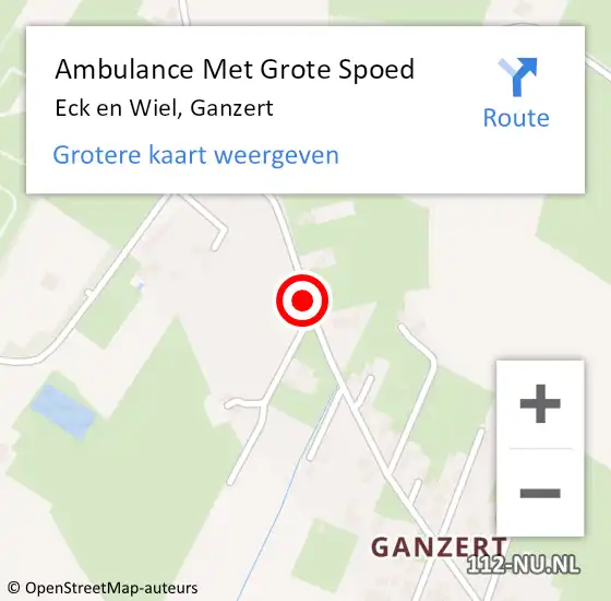 Locatie op kaart van de 112 melding: Ambulance Met Grote Spoed Naar Eck en Wiel, Ganzert op 30 september 2021 08:12