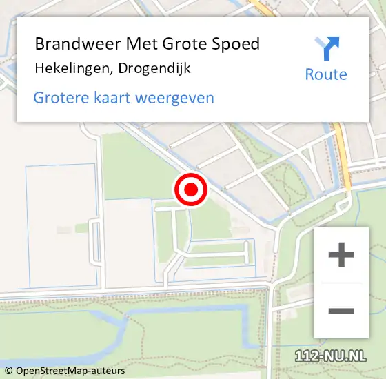 Locatie op kaart van de 112 melding: Brandweer Met Grote Spoed Naar Hekelingen, Drogendijk op 30 september 2021 08:54