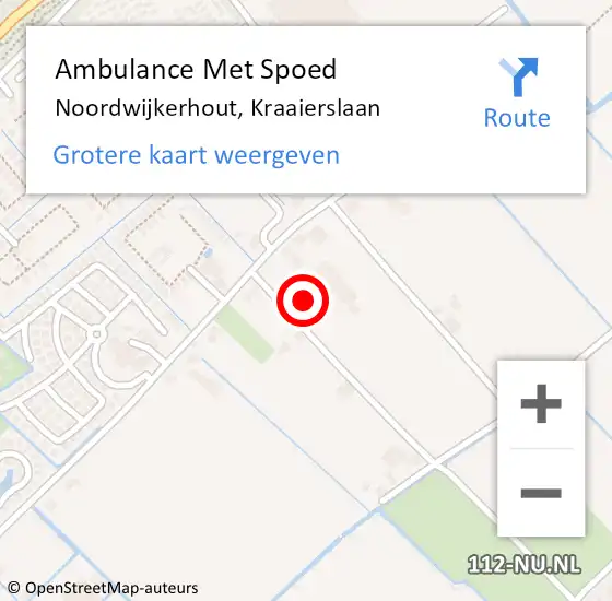 Locatie op kaart van de 112 melding: Ambulance Met Spoed Naar Noordwijkerhout, Kraaierslaan op 30 september 2021 09:15
