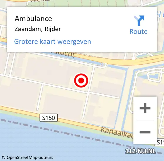 Locatie op kaart van de 112 melding: Ambulance Zaandam, Rijder op 30 september 2021 09:46