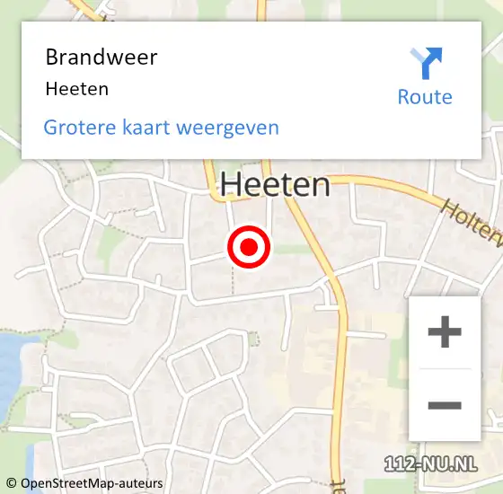 Locatie op kaart van de 112 melding: Brandweer Heeten op 30 september 2021 09:51