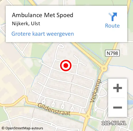 Locatie op kaart van de 112 melding: Ambulance Met Spoed Naar Nijkerk, Ulst op 30 september 2021 10:04