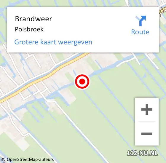 Locatie op kaart van de 112 melding: Brandweer Polsbroek op 30 september 2021 10:17