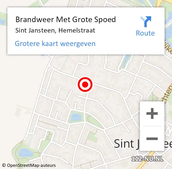 Locatie op kaart van de 112 melding: Brandweer Met Grote Spoed Naar Sint Jansteen, Hemelstraat op 30 september 2021 10:26