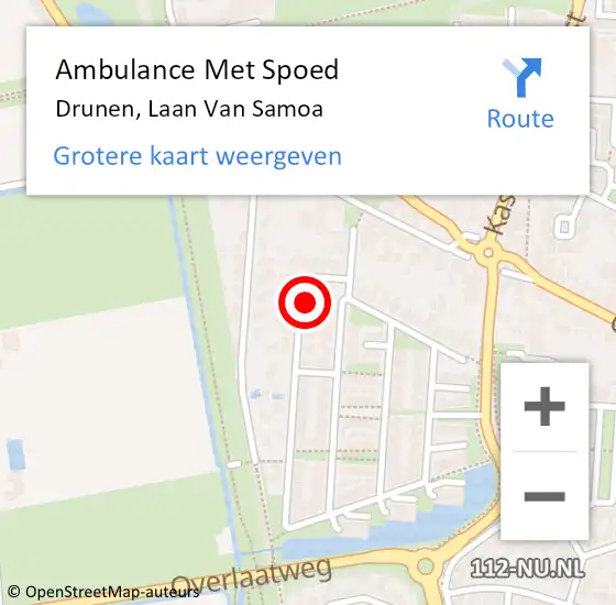 Locatie op kaart van de 112 melding: Ambulance Met Spoed Naar Drunen, Laan Van Samoa op 24 juni 2014 14:25
